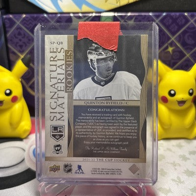 2021 UPPER DECK THE CUP SIGNATURE MATERIALS SPQB QUINTON BYFIELD 05/99
