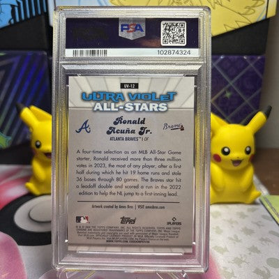2024 Topps Chrome Ronald Acuna Jr Ultraviolet As-Green Ref - Psa 9