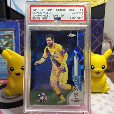 2019-20 Topps Chrome UEFA Sapphire #1 Lionel Messi Barcelona Variation-SP-PSA 10