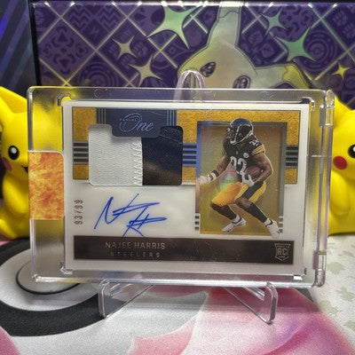 Najee Harris 2021 Panini One ROOKIE PATCH AUTO RPA Steelers on-card 93/99