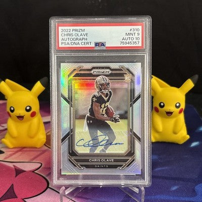 2022 PANINI PRIZM #310 CHRIS OLAVE SILVER RC ROOKIE MINT PSA 9 Auto 10