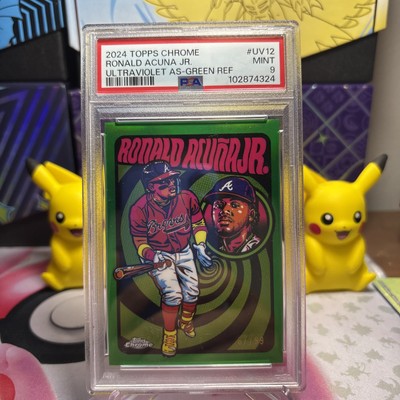 2024 Topps Chrome Ronald Acuna Jr Ultraviolet As-Green Ref - Psa 9
