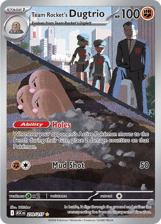 Team Rocket's Dugtrio Illustration Rare ME: Ascended Heroes 239/217 NM