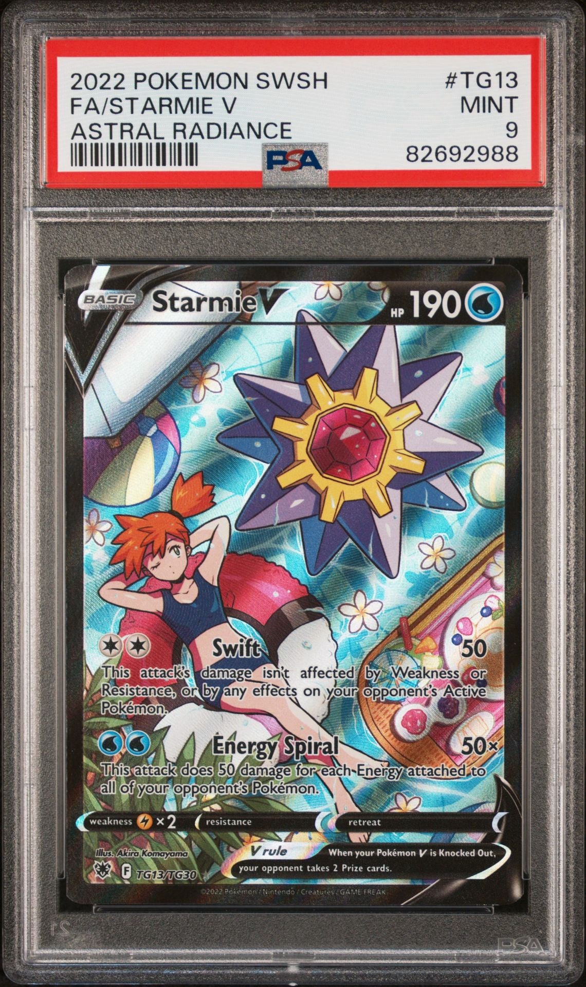 2022 POKEMON SWORD & SHIELD ASTRAL RADIANCEFULL ART/STARMIE V TG13 - PSA 9