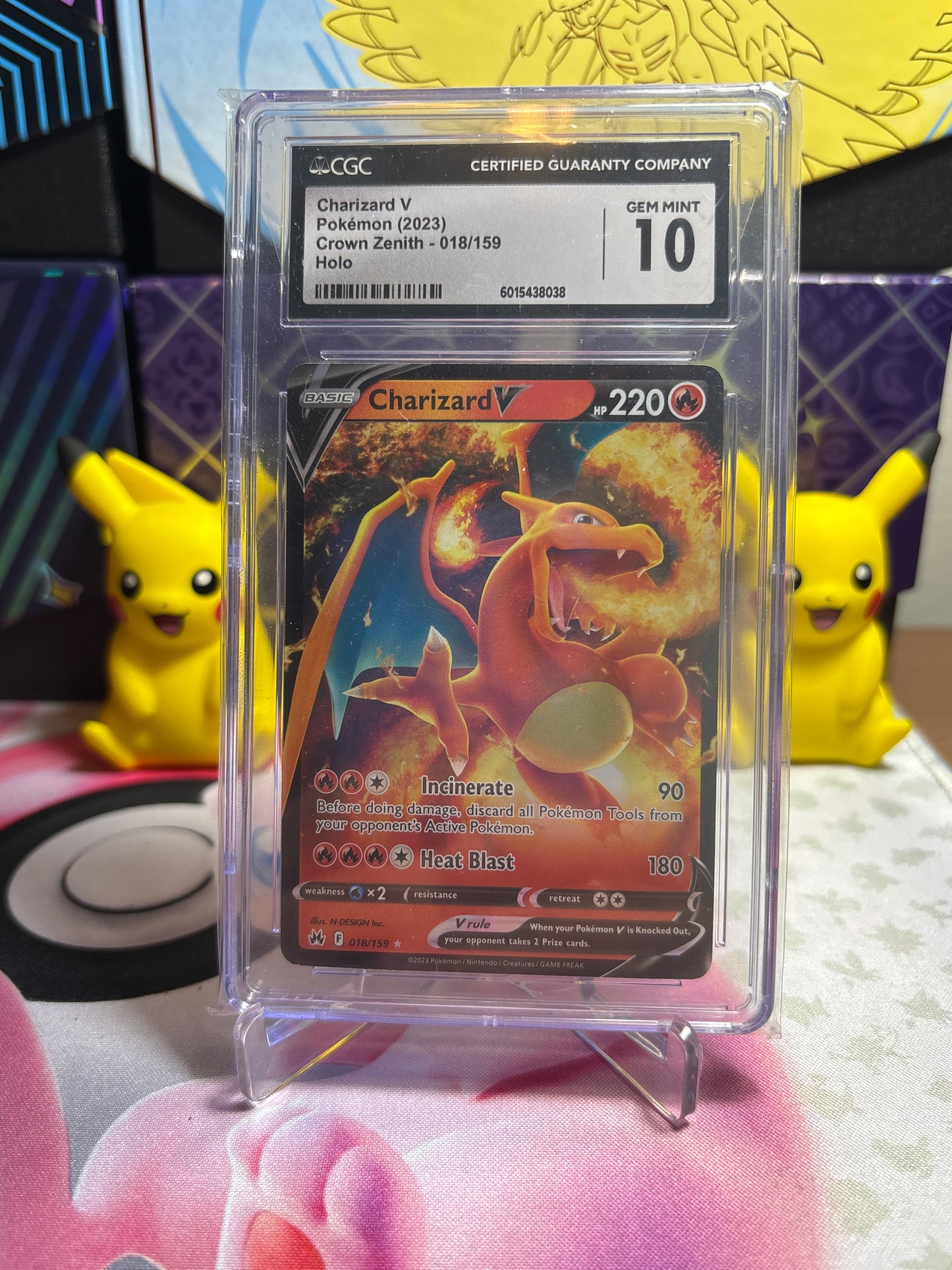 CGC 10 Gem Mint Charizard V 018/159 Crown Zenith Pokemon TCG