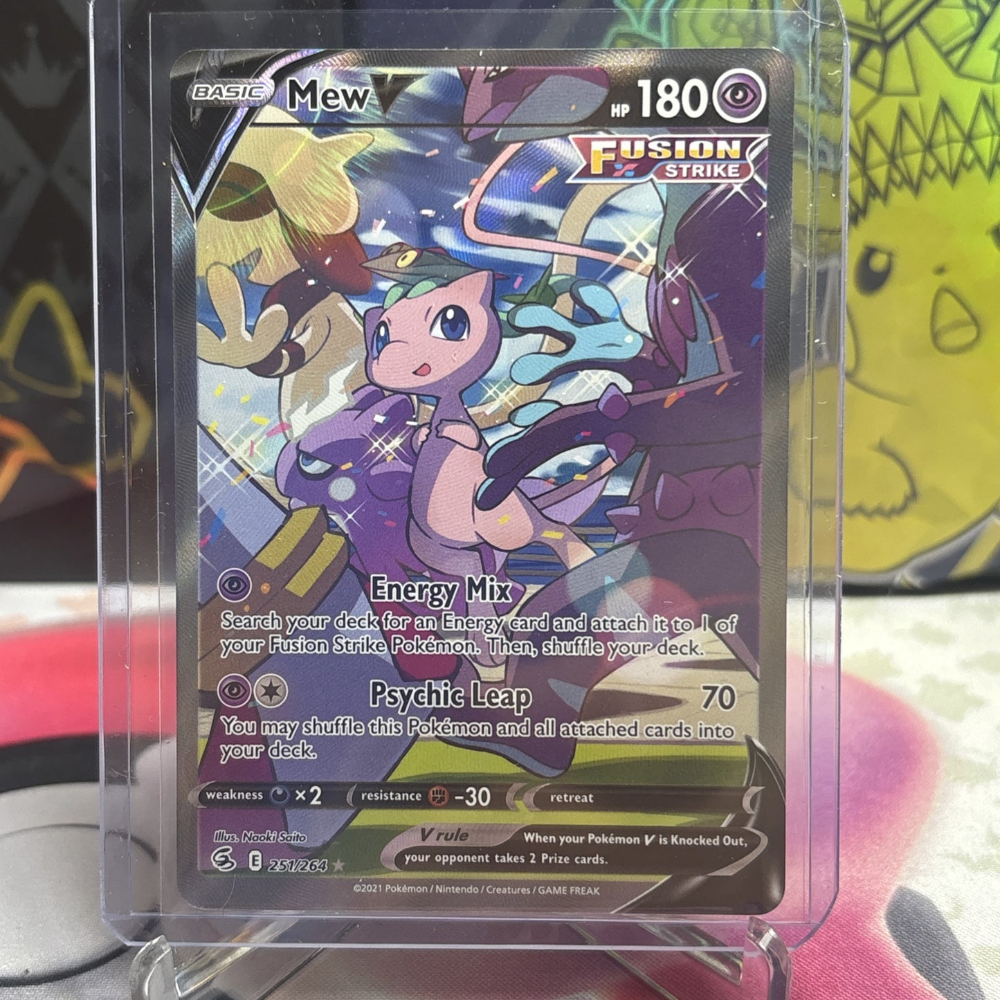 Pokemon TCG Mew V 251/264 Alternate Art Ultra Rare Fusion Strike Near Mint ENG