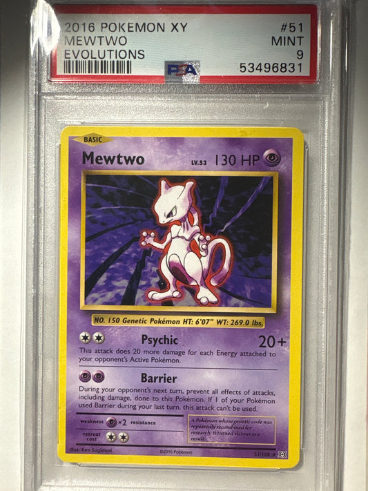 Mewtwo – 2016 Pokémon XY Evolutions – PSA 9