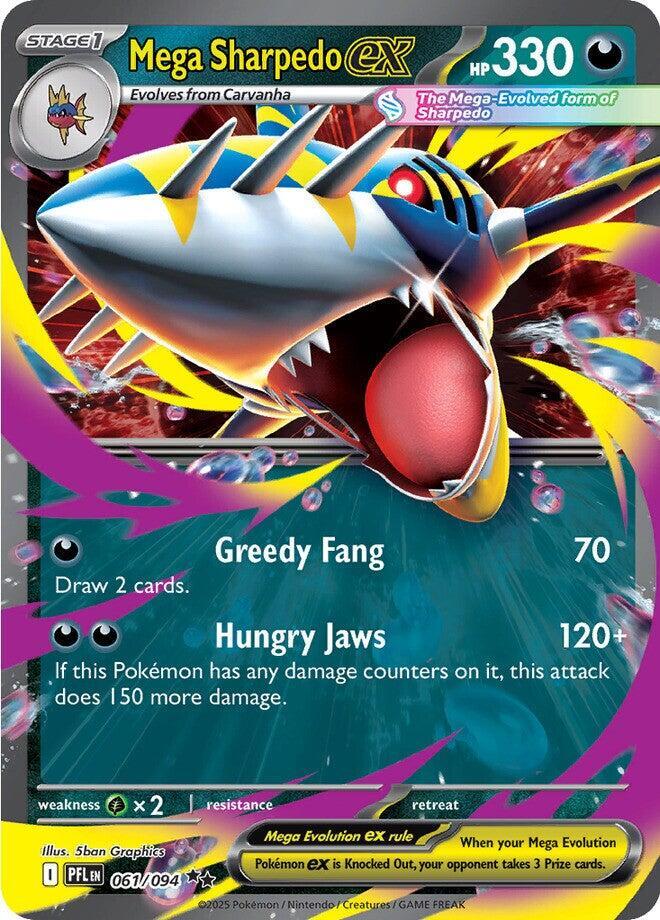 Mega Sharpedo ex Double Rare ME02: Phantasmal Flames 061/094 NM