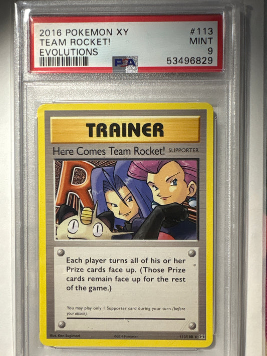 Here Comes Team Rocket! – 2016 Pokémon XY Evolutions – PSA 9