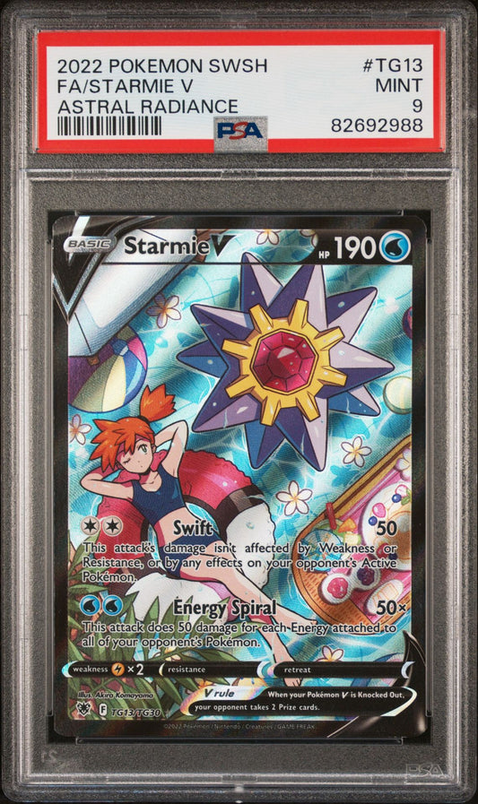 2022 POKEMON SWORD & SHIELD ASTRAL RADIANCEFULL ART/STARMIE V TG13 - PSA 9