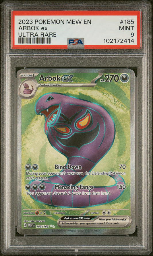 2023 POKEMON MEW EN-151 | ULTRA RARE #185 ARBOK EX- PSA 9