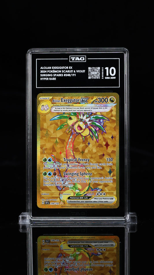 2024 POKÉMON SCARLET & VIOLET #248/191 SURGING SPARKS- HYPER RARE ALOLAN EXEGGUTOR EX- TAG 10