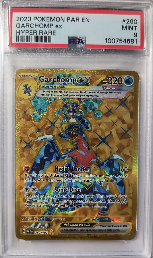 Garchomp ex Hyper Rare 260/182 PSA 9 Mint – 2023 Pokémon Par EN Tera Holo