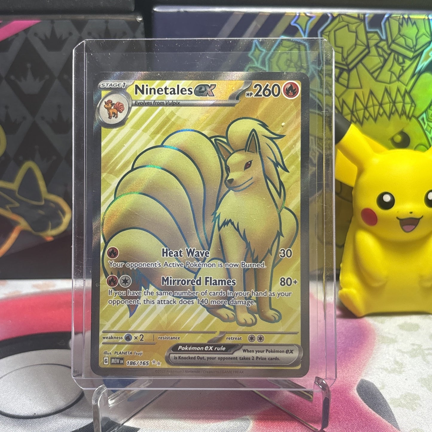 Ninetales ex - 186/165 - Pokemon 151 Full Art Ultra Rare Card NM