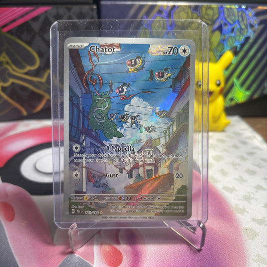 Chatot 181/162 - Temporal Forces Illustration Rare - Pokemon TCG NM